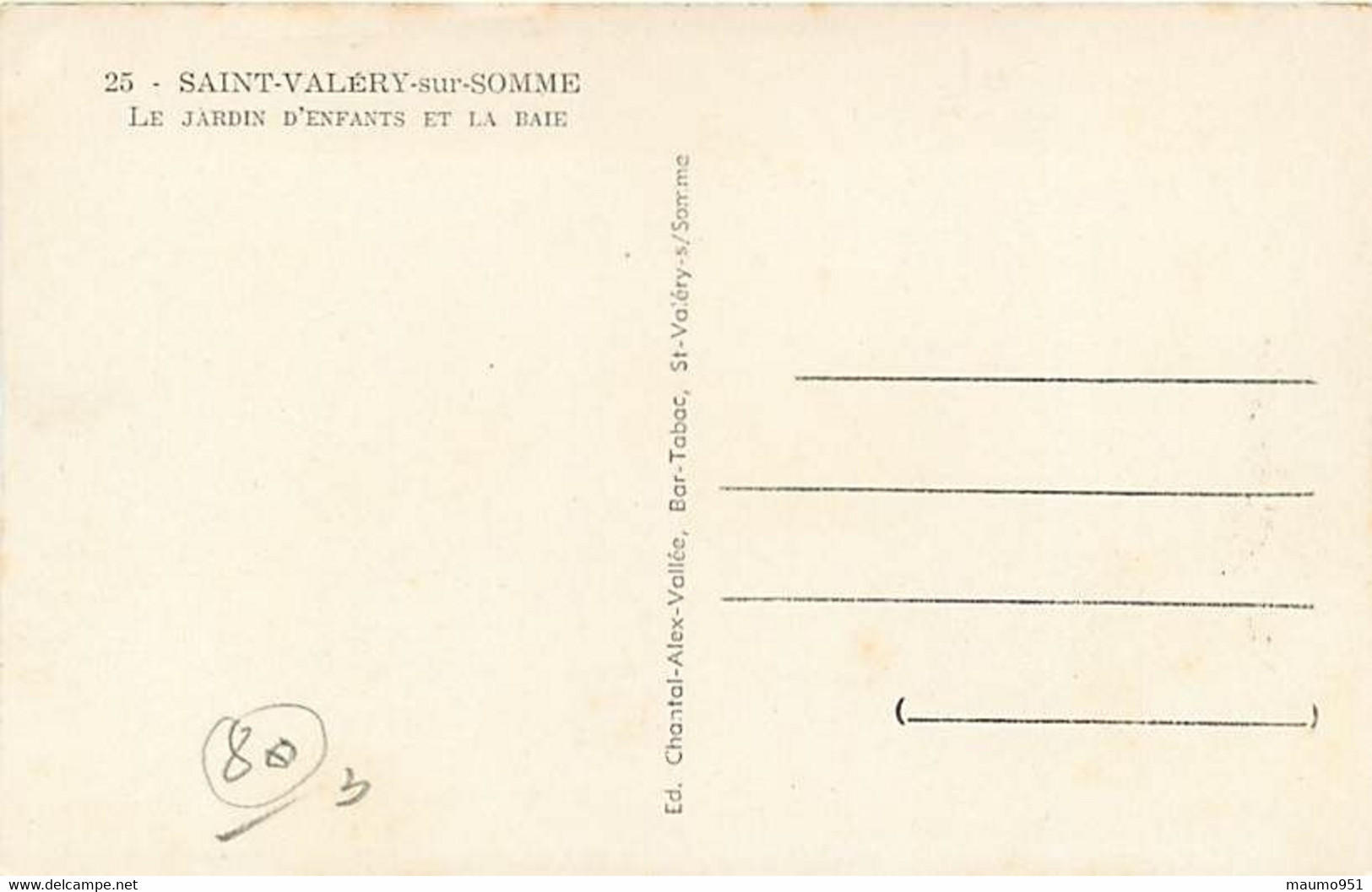 80 SAINT VALERY SUR SOMME - Le Jardin D'Enfants Et La Baie - Saint Valery Sur Somme