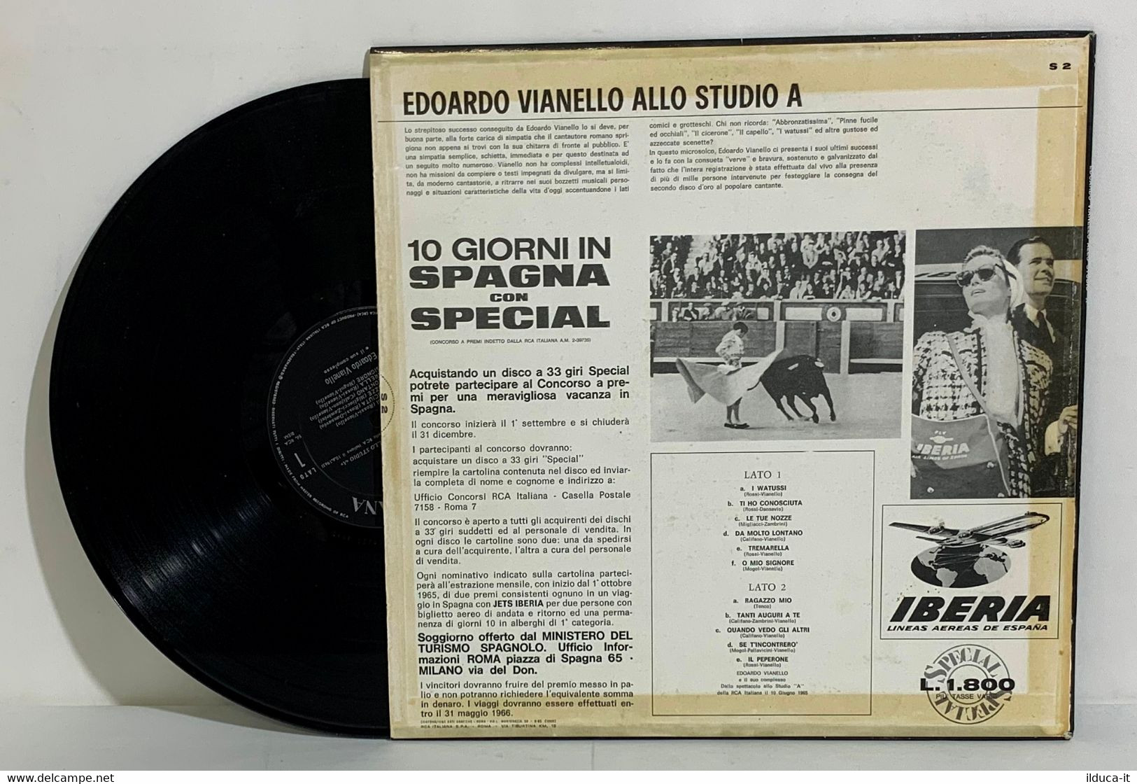 I101883 LP 33 Giri - Edoardo Vianello Allo Studio A - RCA Special 1966 - Autres - Musique Italienne