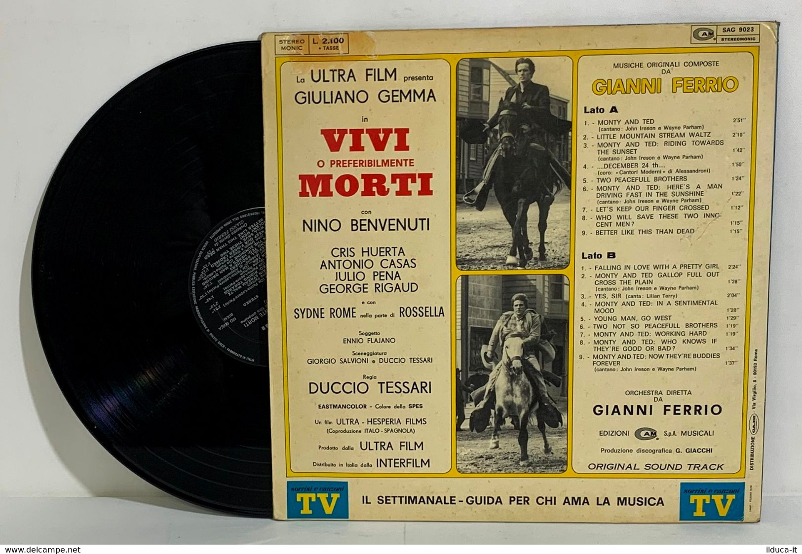 I101884 LP 33 Giri OST - Gianni Ferrio - Vivi O Preferibilmente Morti - Cam 1969 - Altri - Musica Italiana