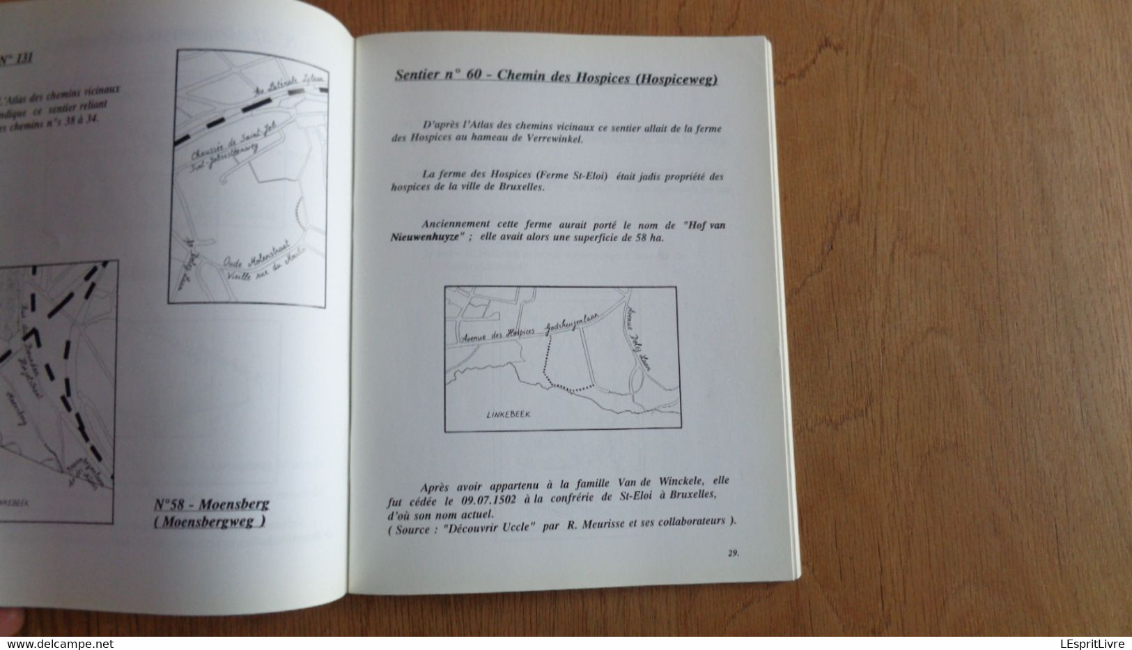 UCCLE à PIED Ses Sentiers Ses Parcs Ses Promenades Régionalisme Brabant Ukkel Toponymie Forêt Soignes Rue Atlas Vicinal