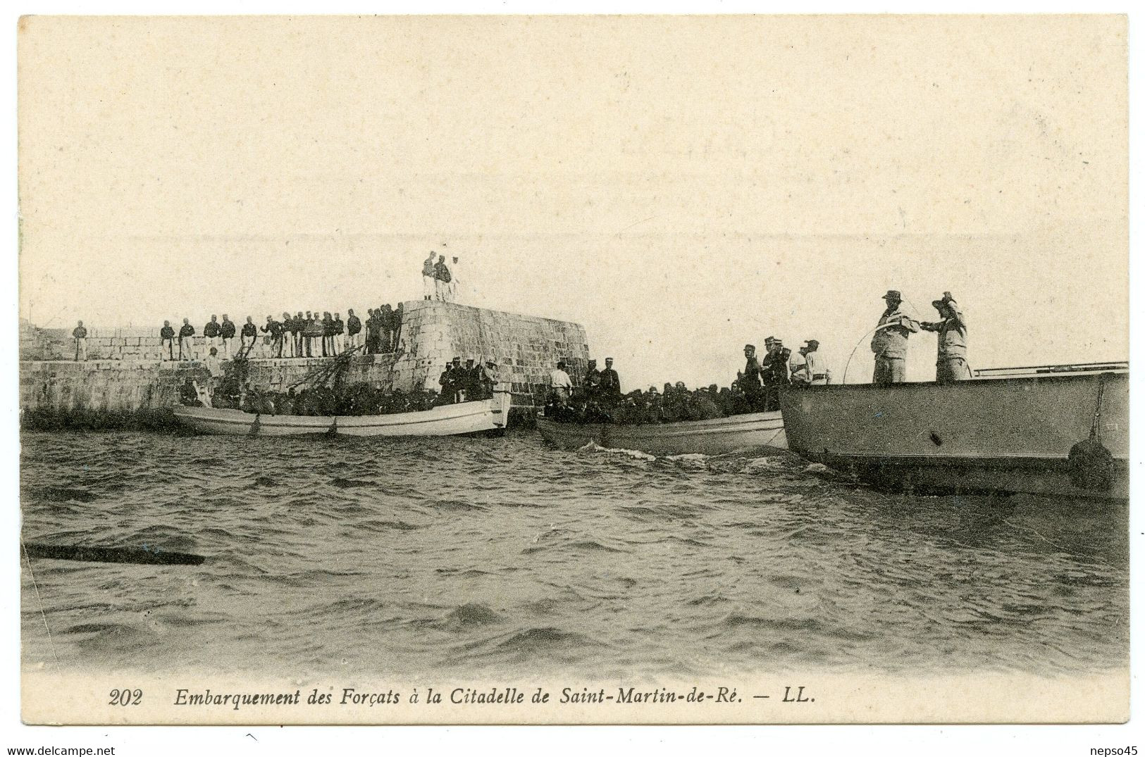 Saint-Martin De Ré.embarquement Des Forçats En Partance Colonies Pénitentiaires De Guyane Et De Nouvelle-Calédonie. - Gevangenis