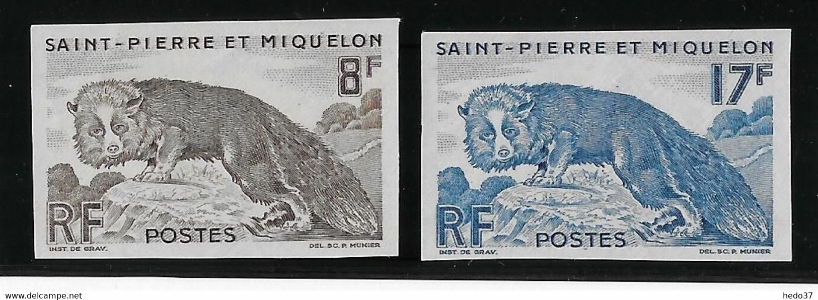 St Pierre Et Miquelon N°345/346 - Non Dentelé - Neuf * Avec Charnière - TB - Ongetande, Proeven & Plaatfouten