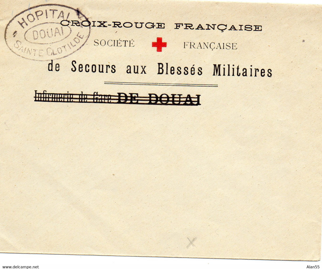 1915. DEUX PLIS."HOPITAL STE CLOTILDE"."CENTRE D'ACCUEIL MILITAIRE".DOUAI (NORD) - Guerra Del 1914-18