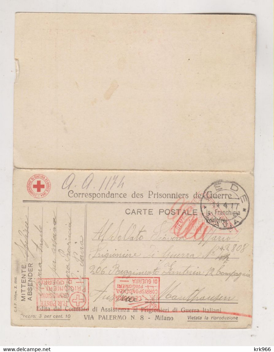 ITALY 1917 WW I POW Nice Censored Stationery To AUSTRIA - Andere & Zonder Classificatie