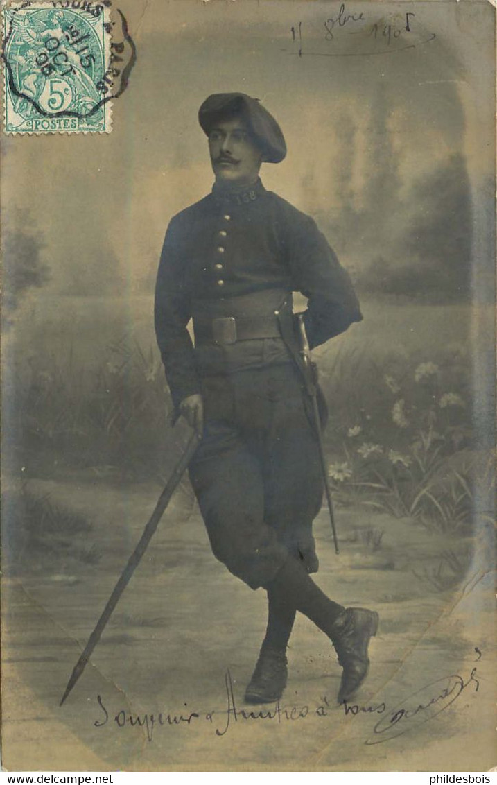 CARTE PHOTO MILITAIRE Personnage Chasseur Alpin ( A Identifier ) - Characters
