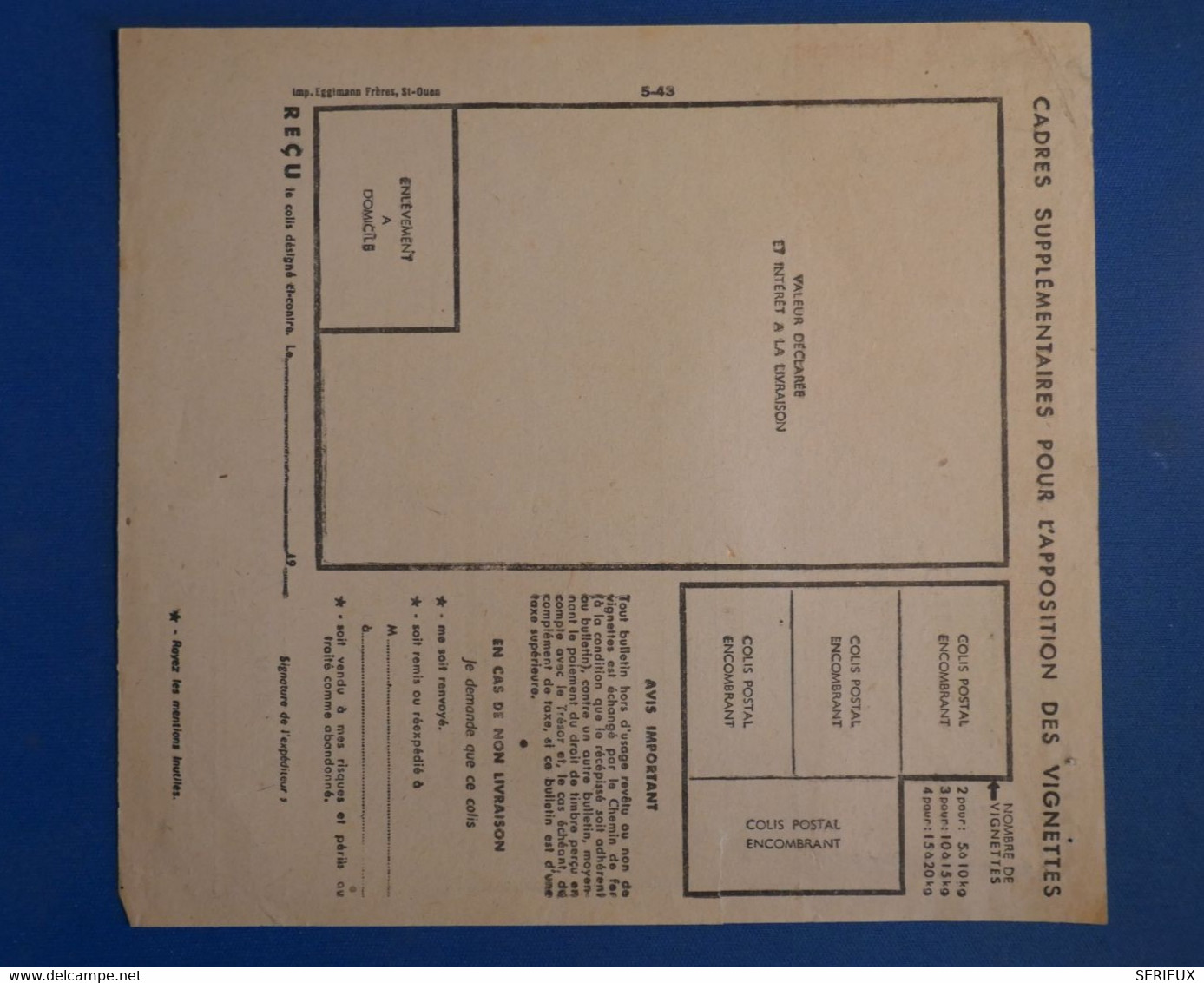 AH6 FRANCE 1943 COLIS POSTAL  LYON BESANCON  + AFFRANCH. INTERESSANT - Cartas & Documentos