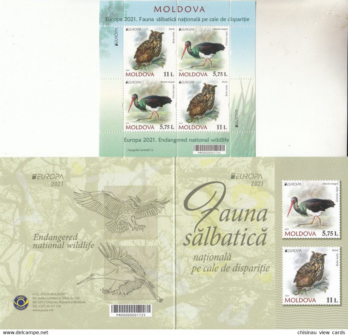MOLDOVA 2021 EUROPA CEPT..Endangered National Wildlife.Booklet.MNH - 2021