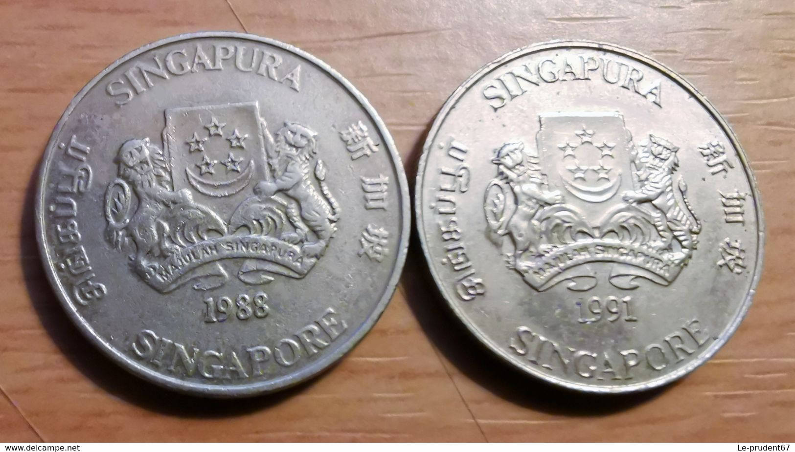 Singapour - 20 Cents - Lot De 2 Pièces - Années 1988 Et 1991 - Singapour