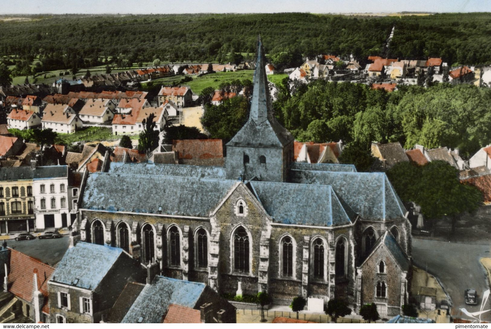 EN AVION AU DESSUS DE DESVRES L'EGLISE SAINT SAUVEUR VUE AERIENNE LAPIE - Desvres