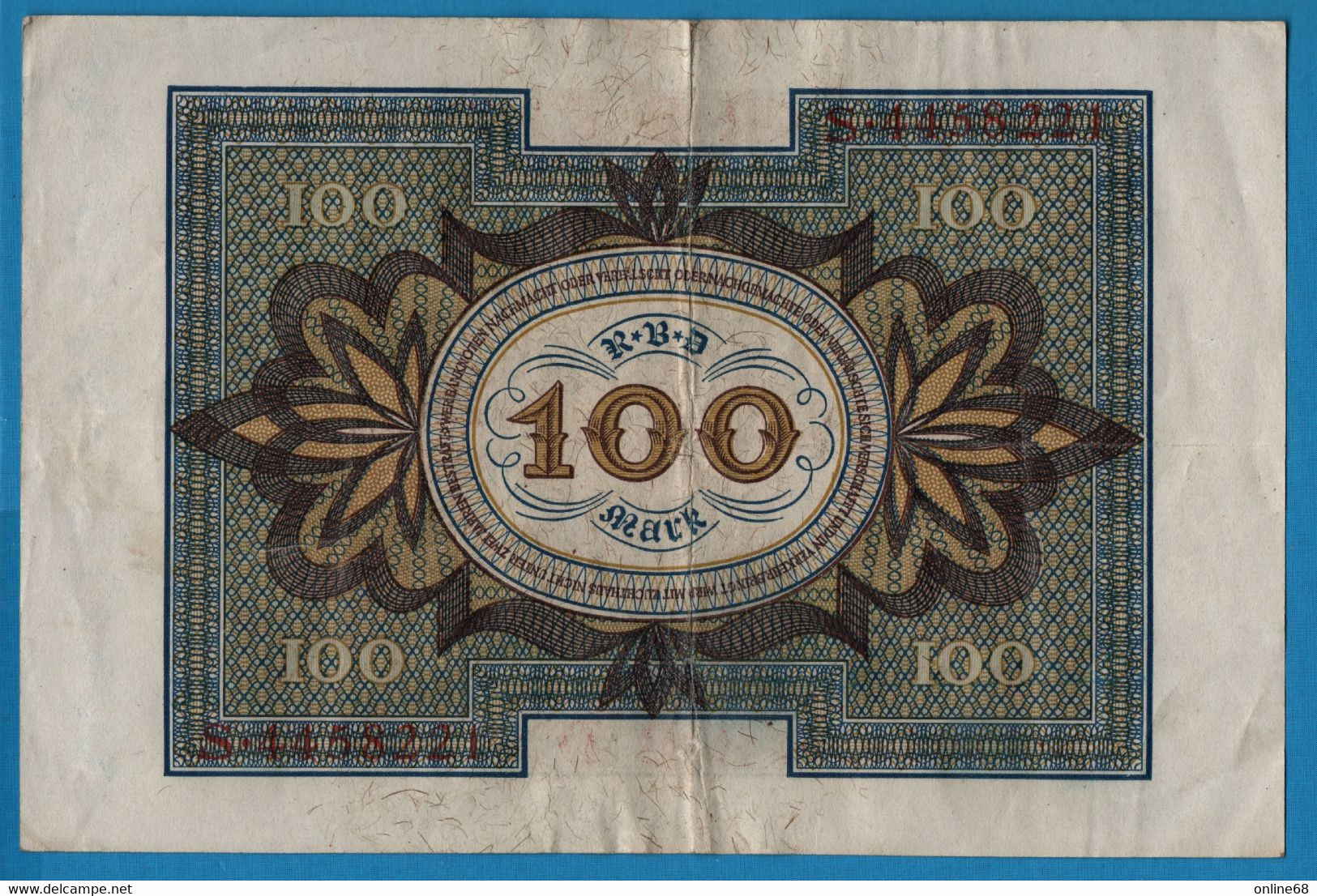 DEUTSCHES REICH 100 MARK 01.11.1920 Letter F # S.4458221 P# 69a - 100 Mark