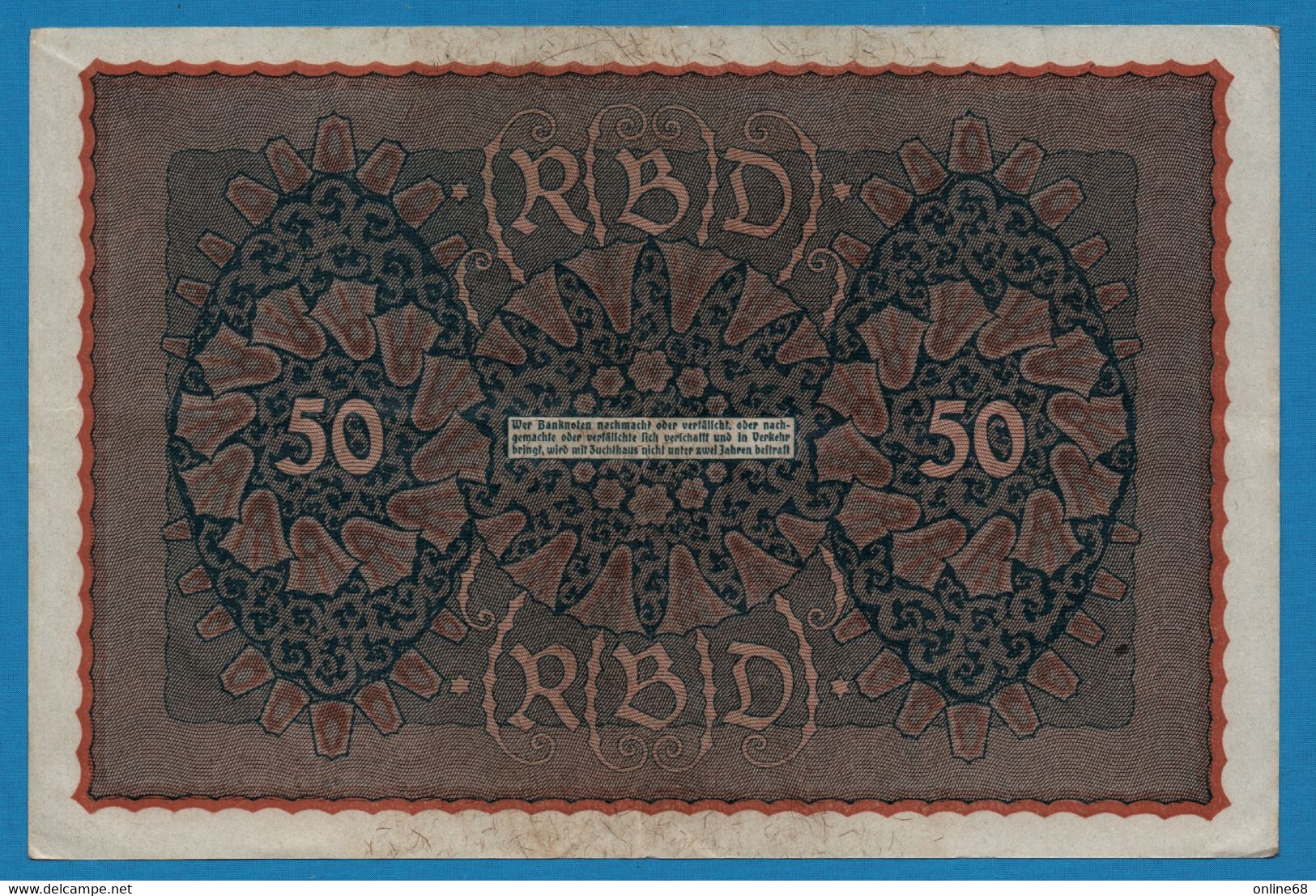 DEUTSCHES REICH 2 X 50 Mark  24.06.1919 Série UL A # 366561 + 562 P# 66 Reihe 1 - 50 Mark