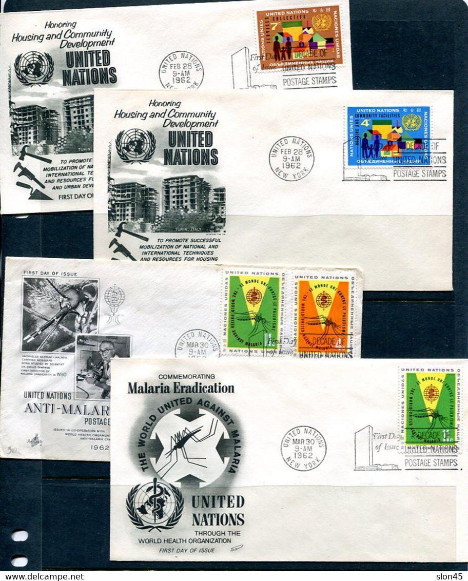 UN 1962 Accumulation 14 First Day Of Issue Covers Used 11859 - Collections, Lots & Séries