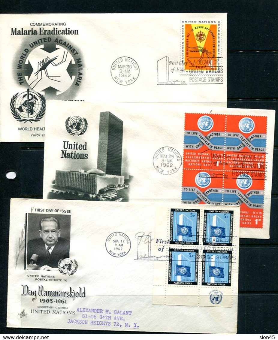 UN 1962 Accumulation 14 First Day Of Issue Covers Used 11859 - Colecciones & Series