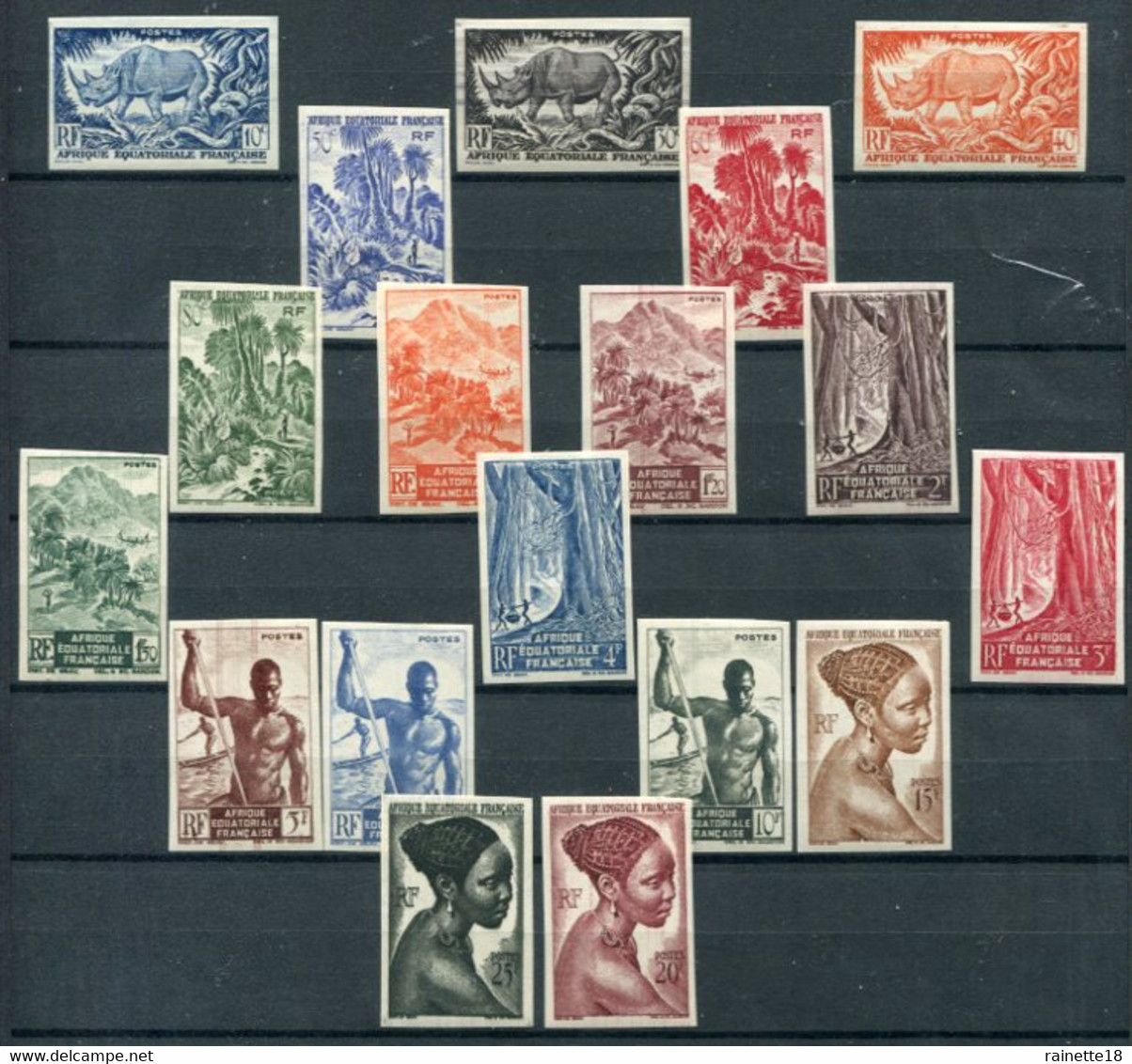 Afrique Equatoriale Française      208/226 **Non Dentelés  (sauf Le 219) - Unused Stamps