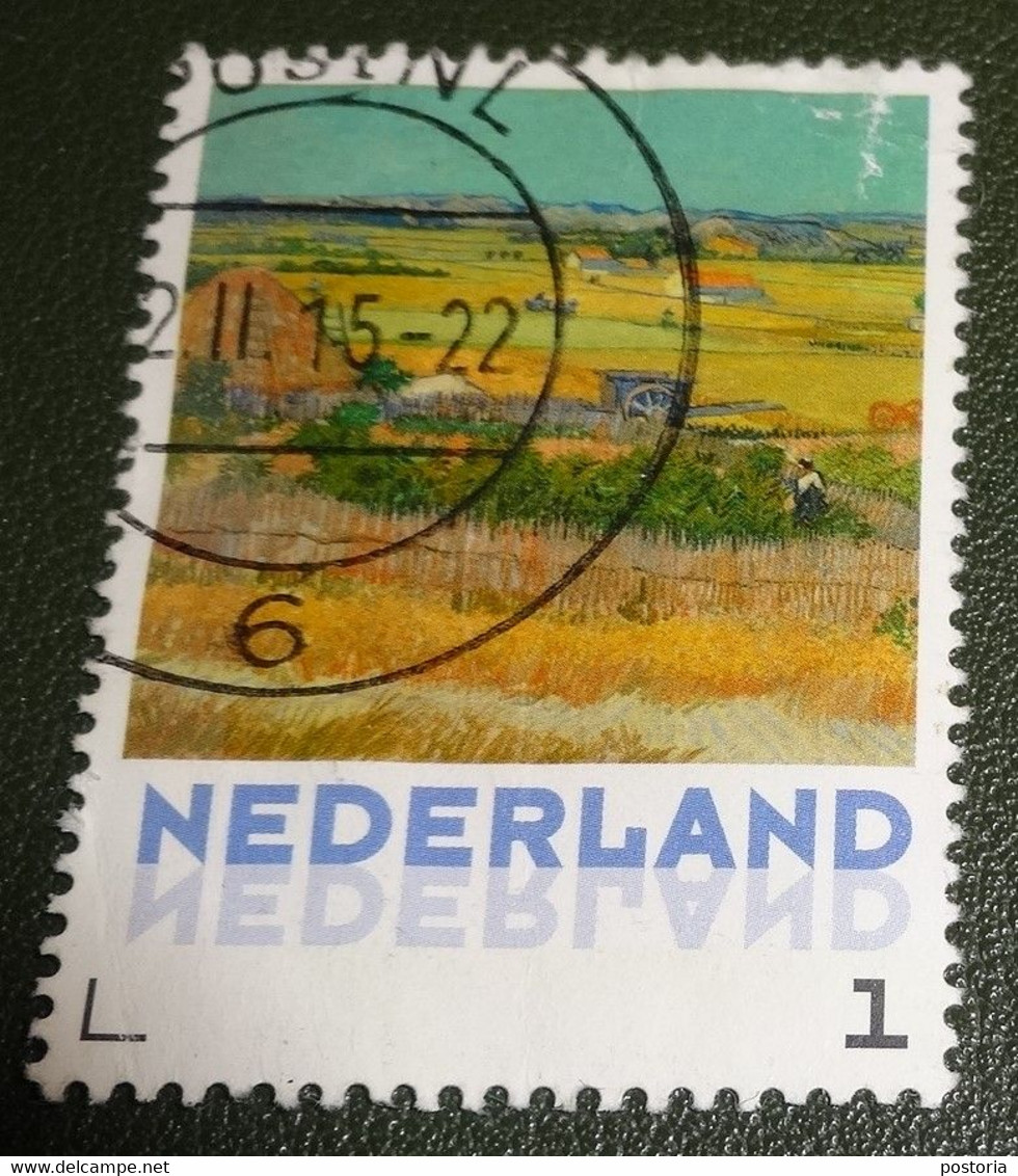 Nederland - NVPH - Xxxx - 2015 - Persoonlijke Gebruikt - Vincent Van Gogh - Boerenleven - Nr 4 - B-keus - Witte Vlekjes - Timbres Personnalisés