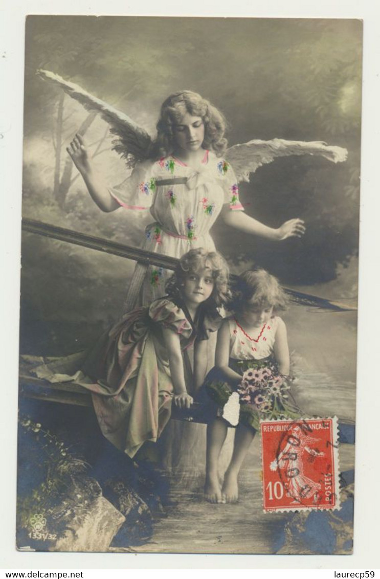Carte Fantaisie Femme Ange Avec Enfants - Angels
