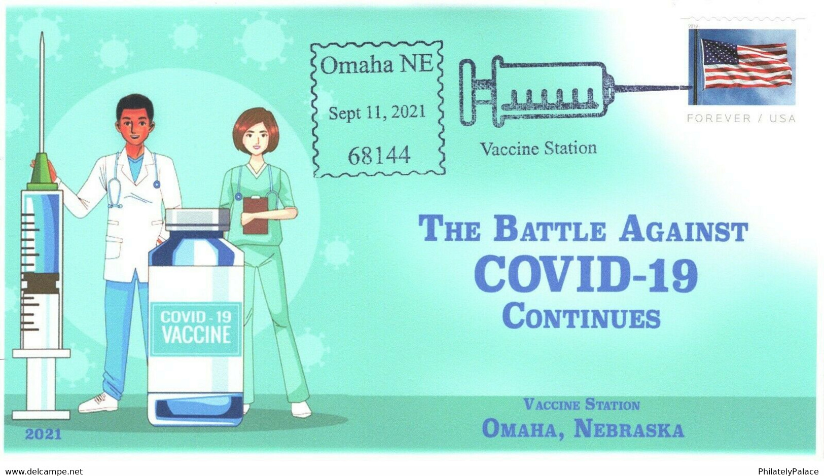 2021 NEW *** USA United States Cover COVID-19 Vaccine Station Event Cover MNH Mask Doctor Coronavirus (**) - Briefe U. Dokumente