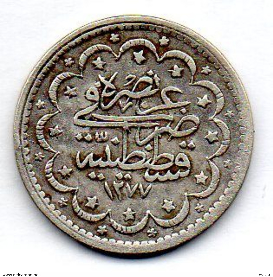 OTTOMAN EMPIRE - SULTAN ABDUL AZIZ, 5 Kurush (Piastres), Silver, Year 3, AH1277, KM #691 - Sonstige – Asien