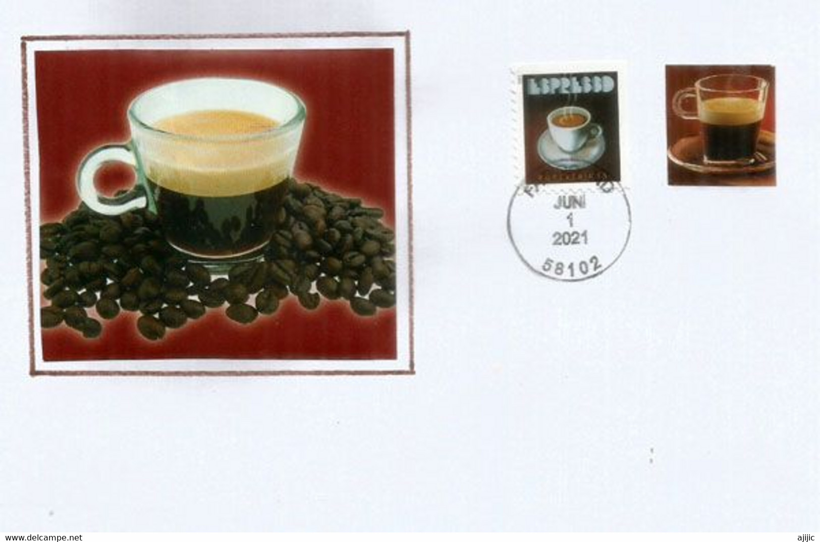 EXPRESSO DRINKS STAMP. Cappuccino (Letter) Fargo, North Dakota  (forever Stamp) - Covers & Documents