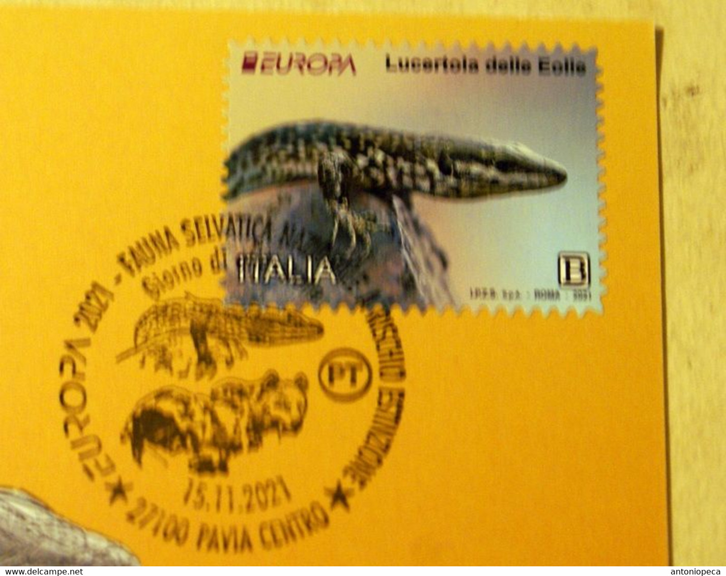 ITALIA 2021, EUROPA CEPT LUCERTOLA DELLE EOLIE MAXICARD - 2021-...: Mint/hinged