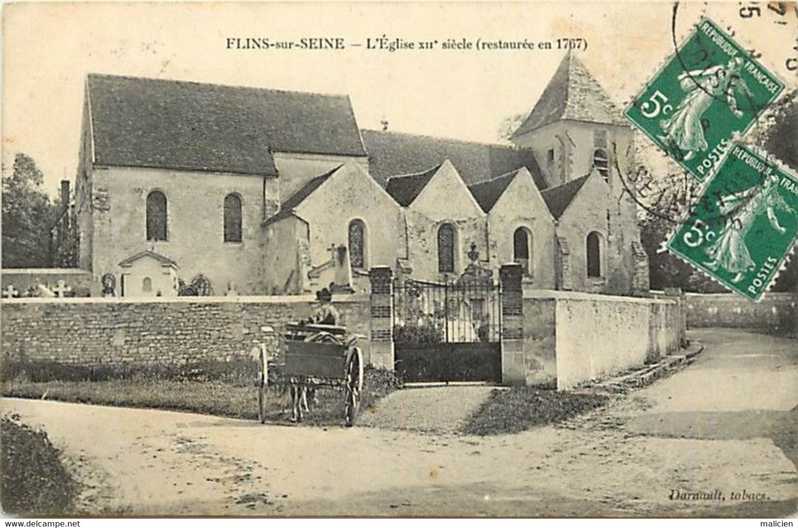 Yvelines  -ref-B805- Flins Sur Seine - L Eglise XIIe Siècle - Restaurée En 1767 - - Flins Sur Seine