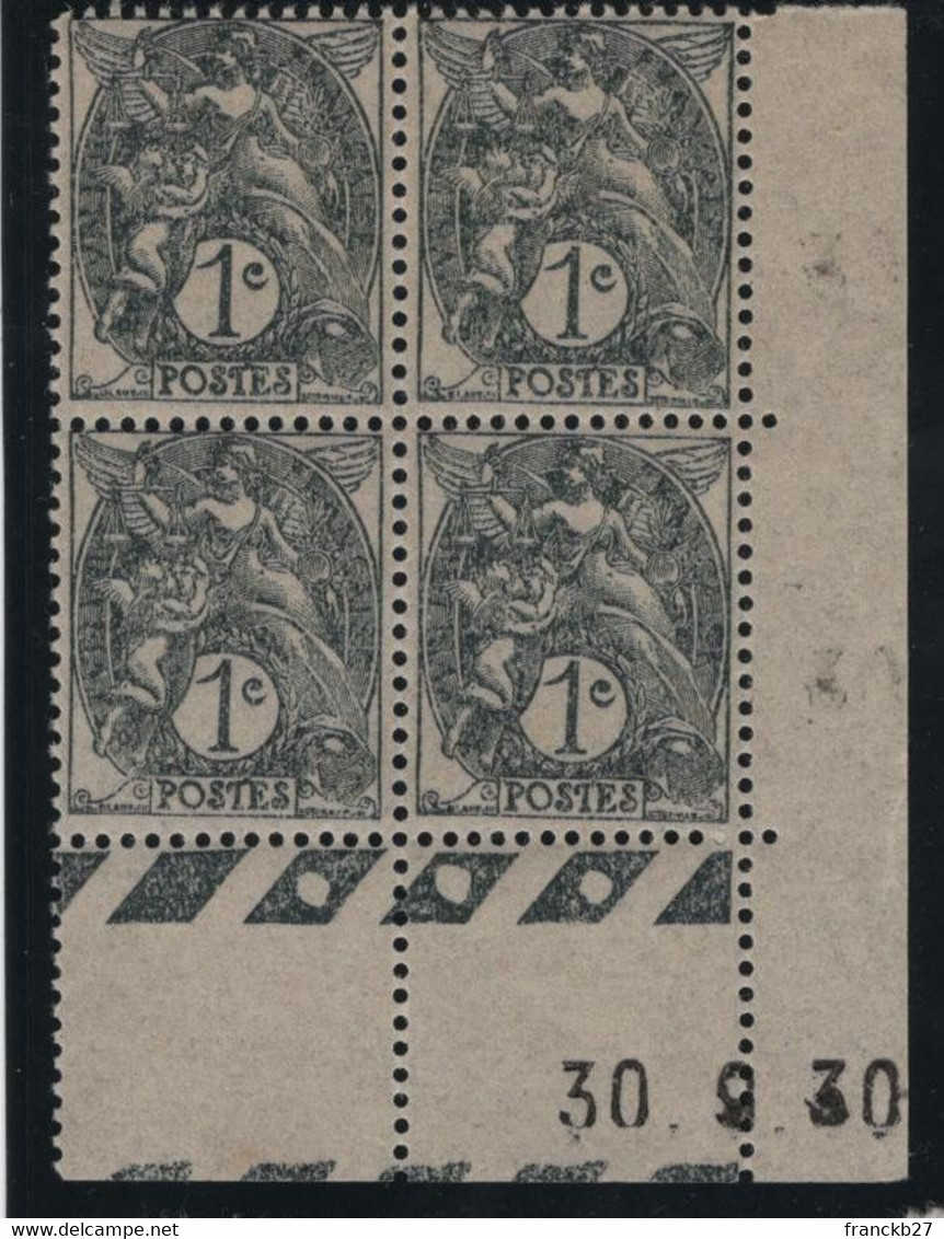 France - YT 107 - Type Blanc 1c - Coin Daté De 1930 - Bloc De 4 Timbres Neufs - Nuovi