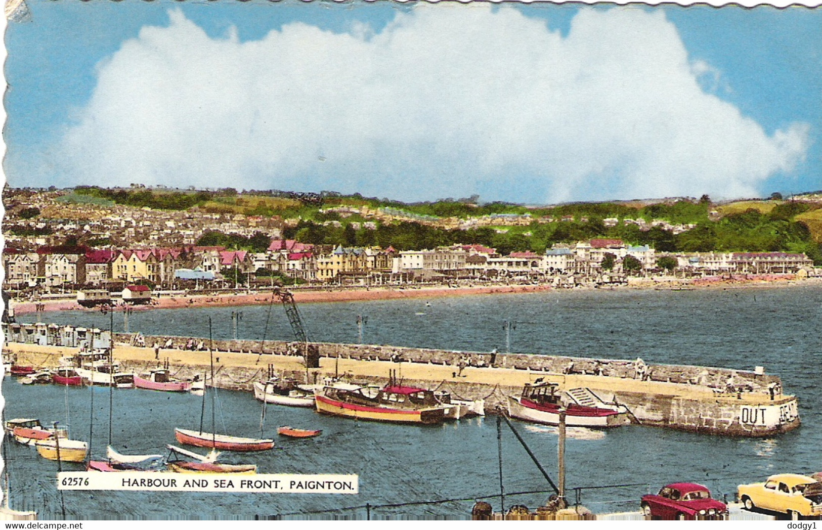 HARBOUR AND SEAFRONT, PAIGNTON, DEVON, ENGLAND. Circa 1953 USED POSTCARD Am2 - Paignton