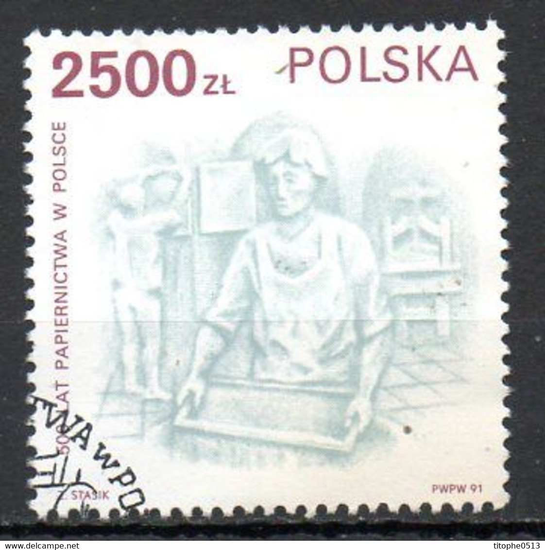 POLOGNE. N°3140 Oblitéré De 1991. Gravure. - Grabados