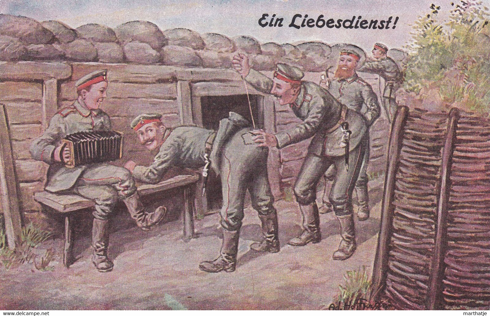 5378a - Ein Liebesdienst ! - Feldpostkarte - 1918 - Ad. Hoffmann - Hoffmann, Ad.