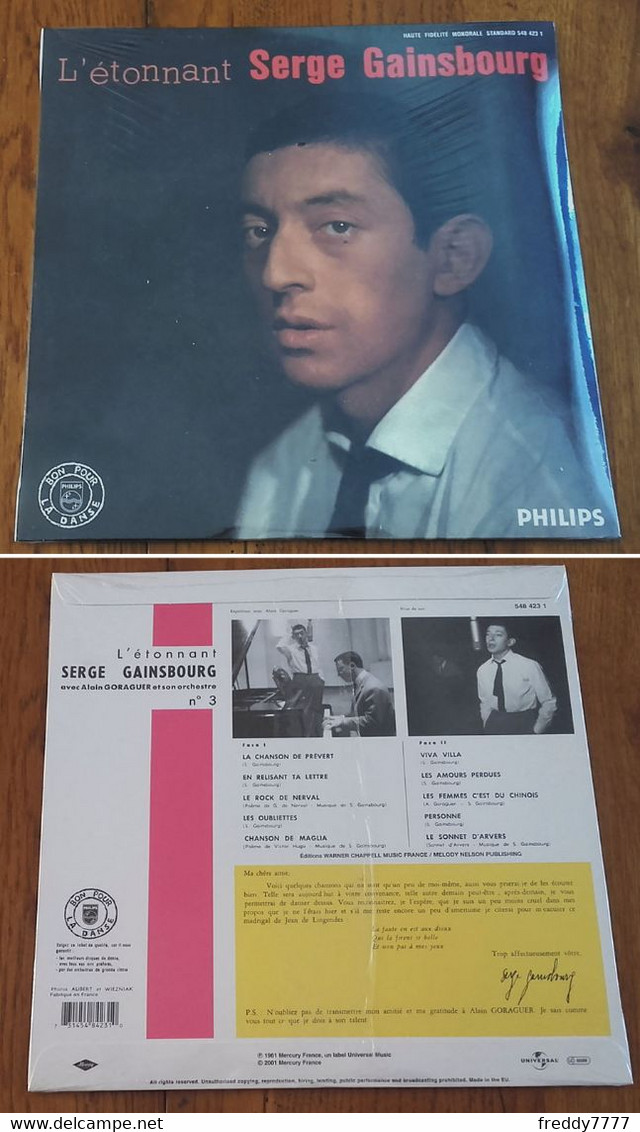 RARE French LP 33t RPM 25CM (10") SERGE GAINSBOURG (2001) - Jazz