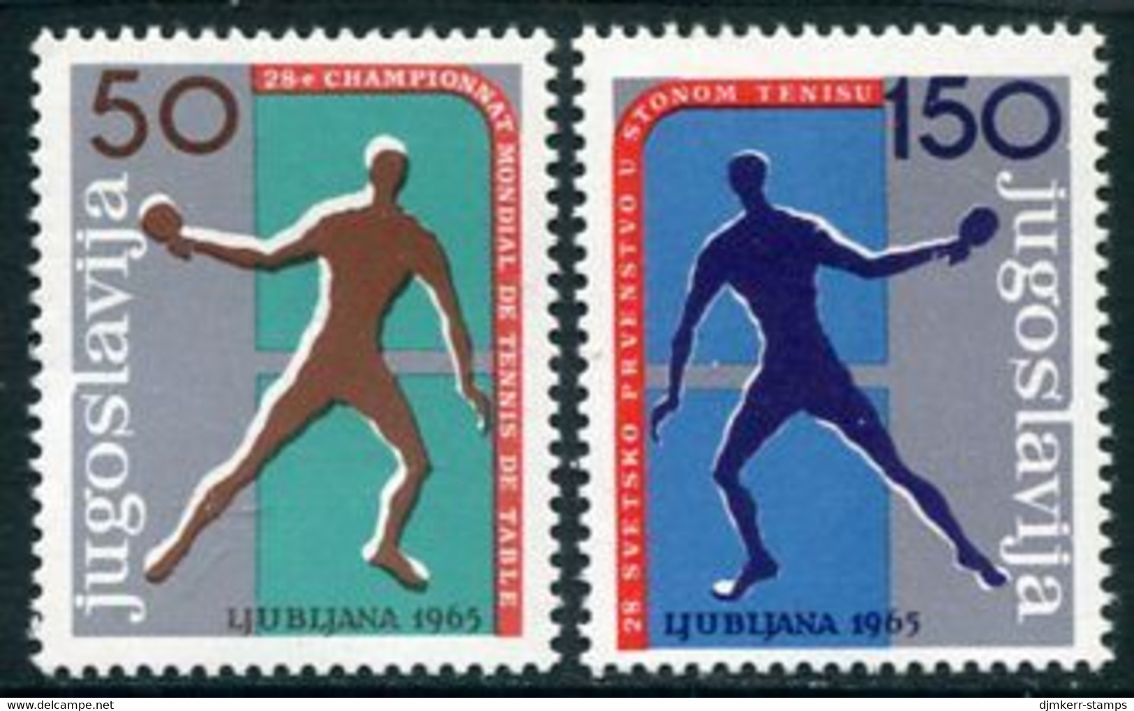 YUGOSLAVIA 1965 Table Tennis World Championship  MNH / **.  Michel 1104-05 - Unused Stamps