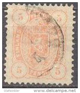 1875-84 Helsinki Printing 5 Penni 12,5x12,5 Mi 13Byb / Facit 13 / Sc 26 / YT 14 Used / Oblitéré / Gestempelt [lie] - Used Stamps