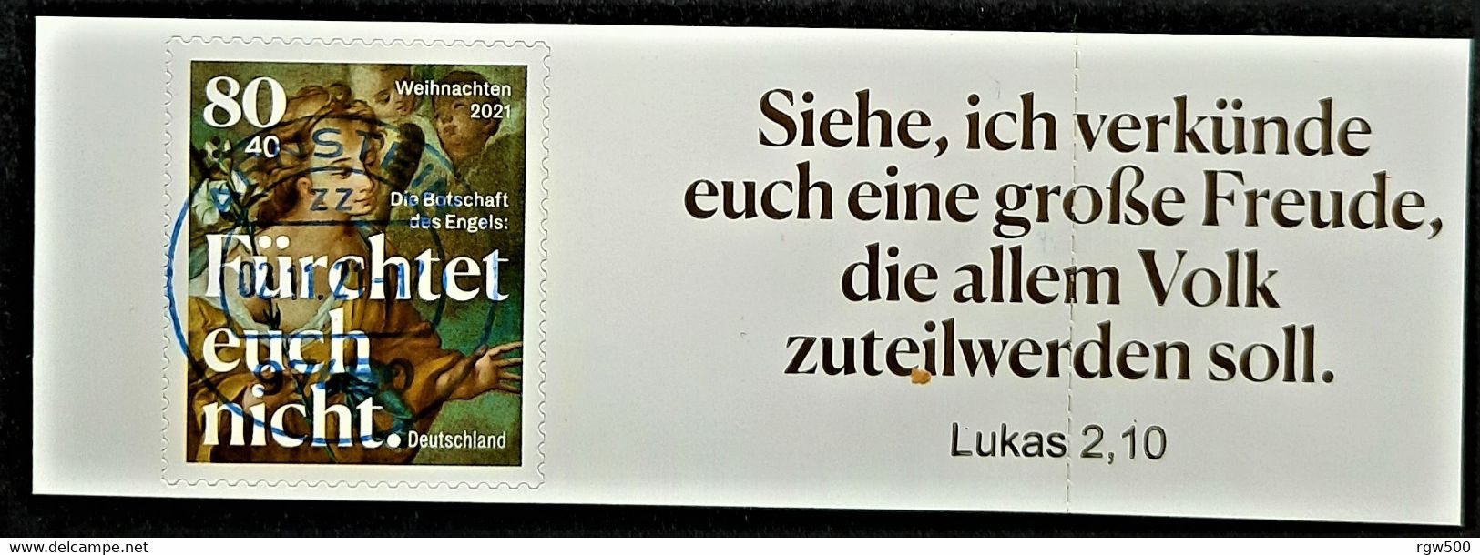 Bund/BRD November 2021 Selbstklebende Zuschlagsmarke "Weihnachten" Mit Zierfeld, MiNr 3642, Ersttagsgestempelt - Gebraucht