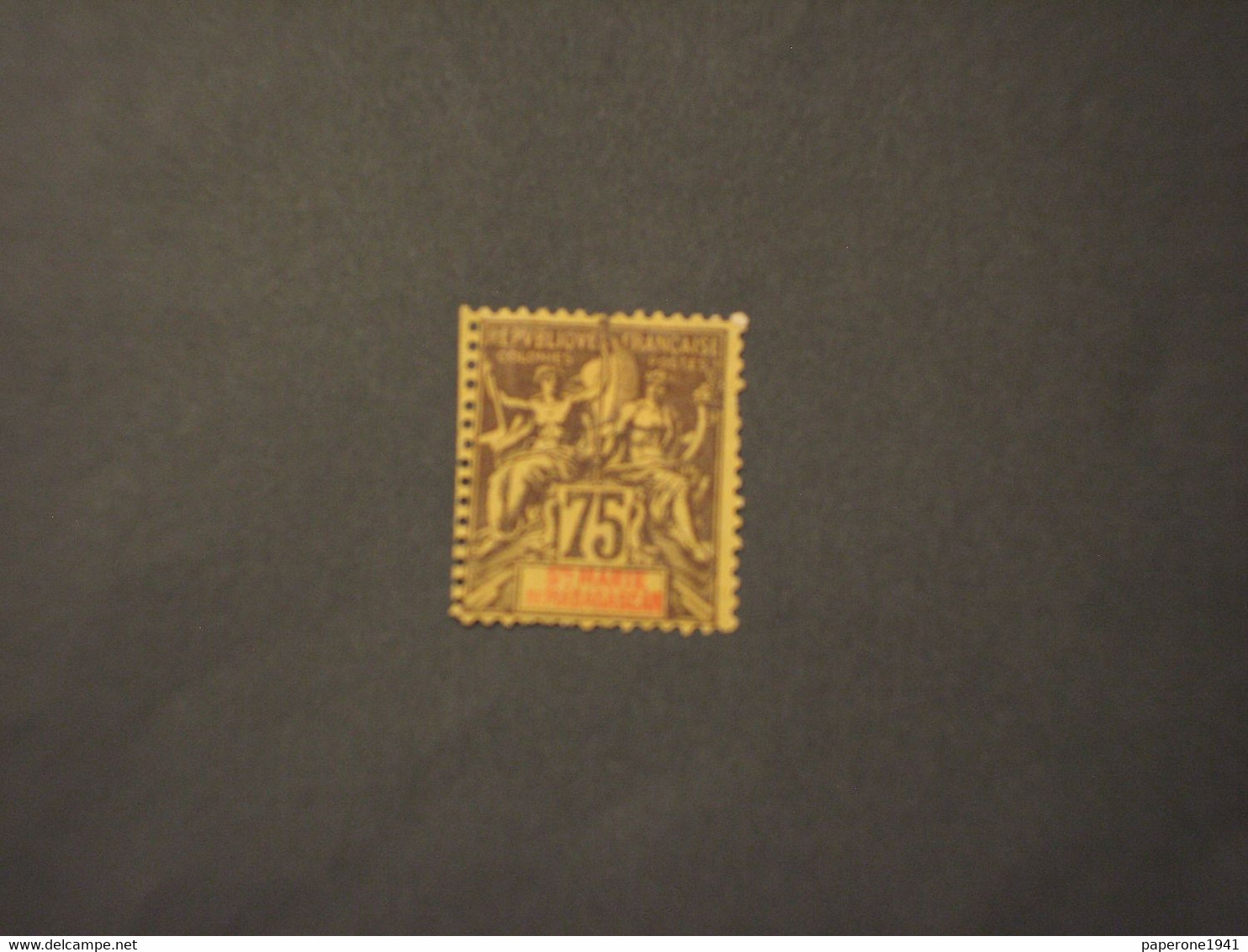 MADAGASCAR  SANTA MARIA - 1894 ALLEGORIA  75 C.(alcuni Denti Corti) - NUOVO(+) - Unused Stamps