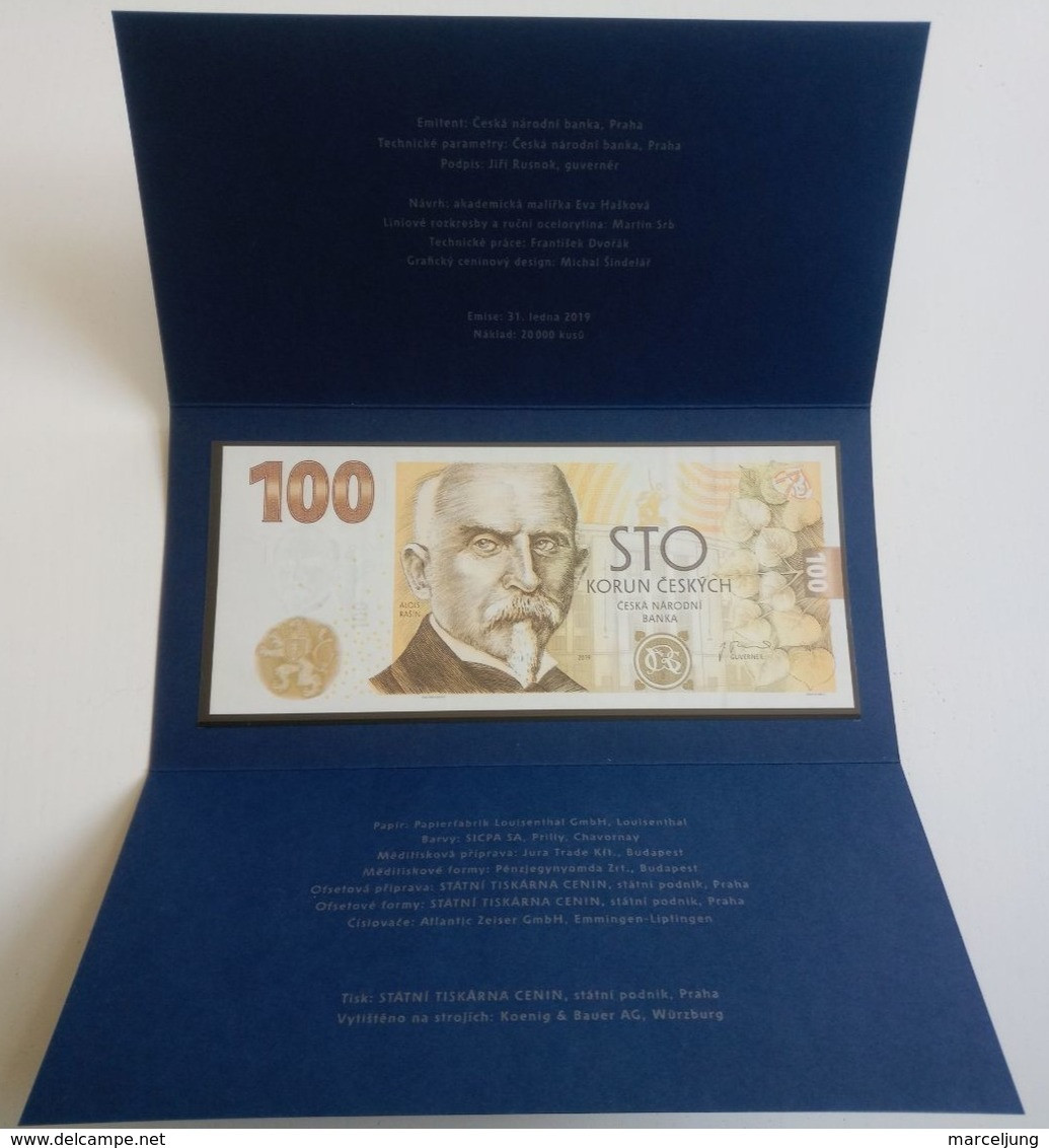 100 Korun/Kronen Czech Republic UNC 2019 Commemorative Banknote, Rare / GEDENKBANKNOTE SELTEN - Repubblica Ceca