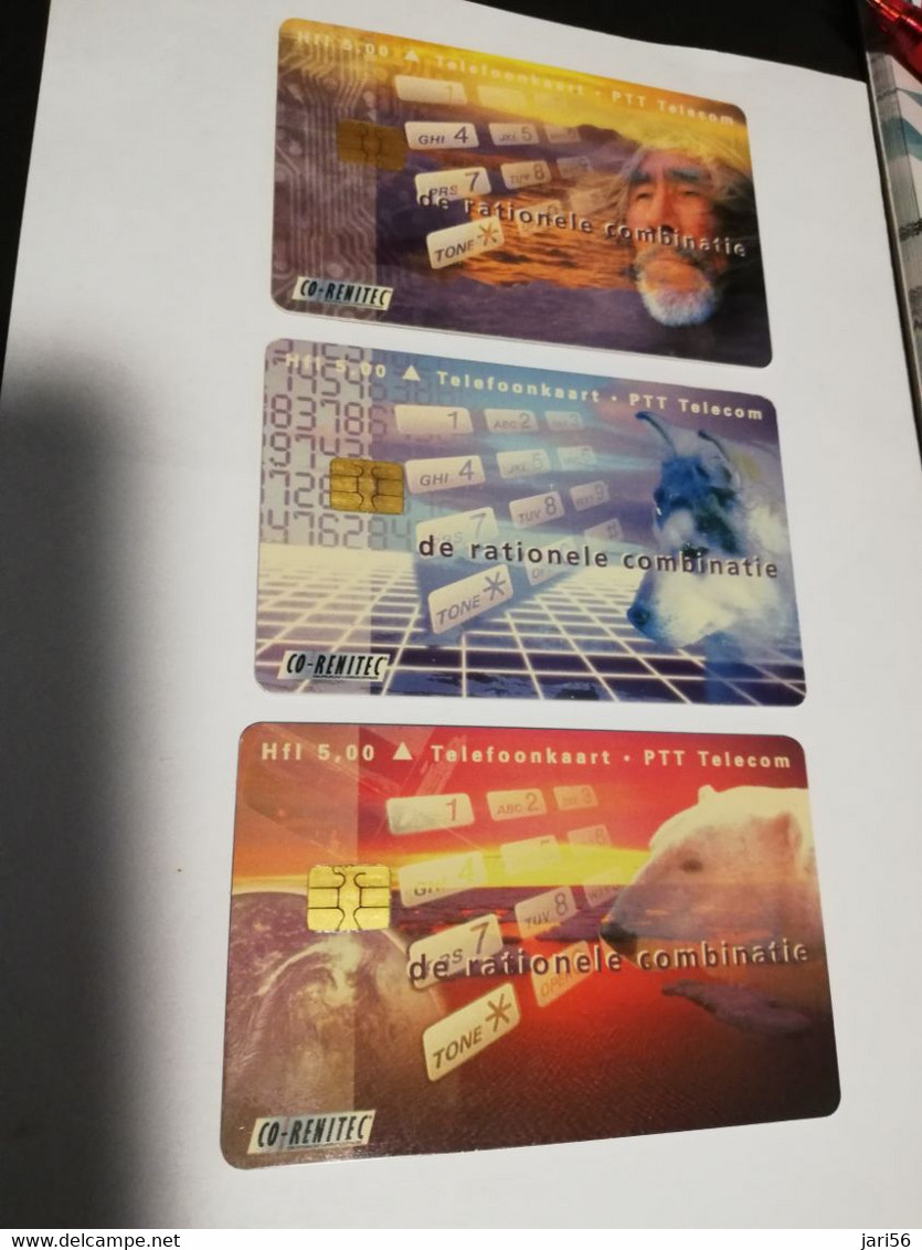 NETHERLANDS  ADVERTISING CHIPCARD  3X HFL 5,00 ESKIMO/HUSKI/POLAR BEAR         CRD 422.01/ 422.03    MINT    ** 6510** - Privées