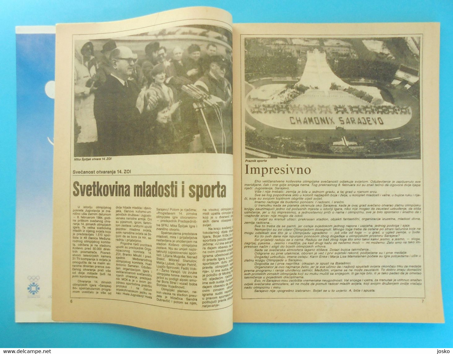 WINTER OLYMPIC GAMES 1984 SARAJEVO ... Original Vintage Magazine - Olympic Review * Jeux Olympiques Olympia Olympiade - Libros