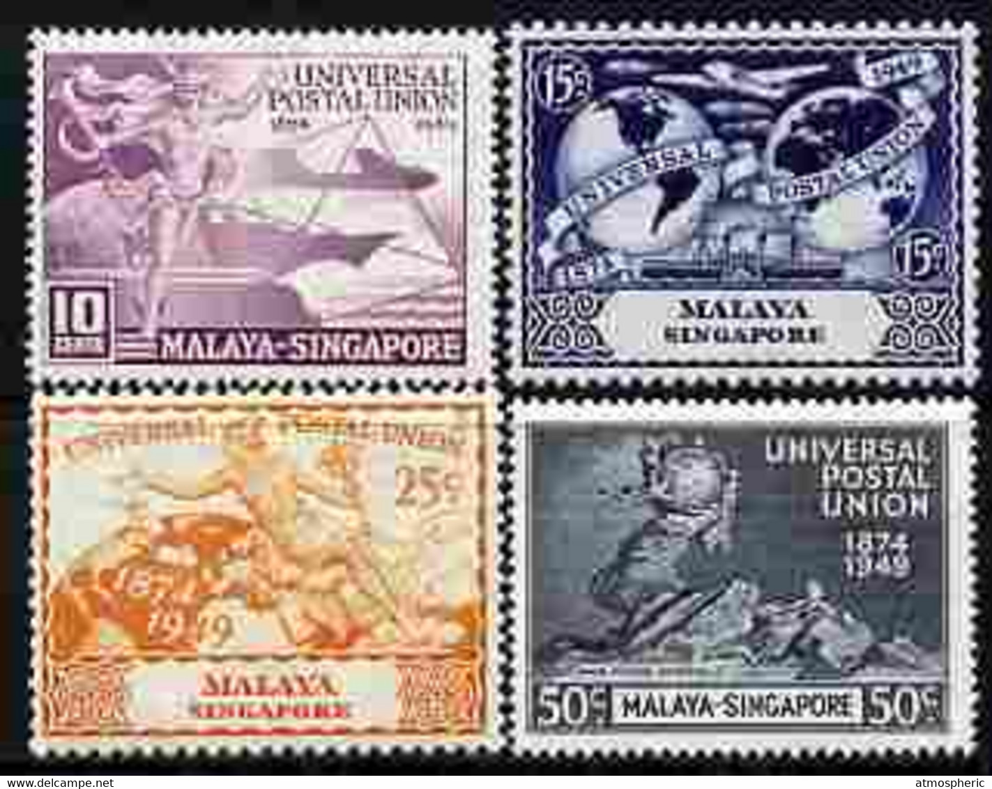 Singapore 1949 KG6 75th Anniversary Of Universal Postal Union Set Of 4 Unmounted Mint, SG 33-36 - Singapore (...-1959)