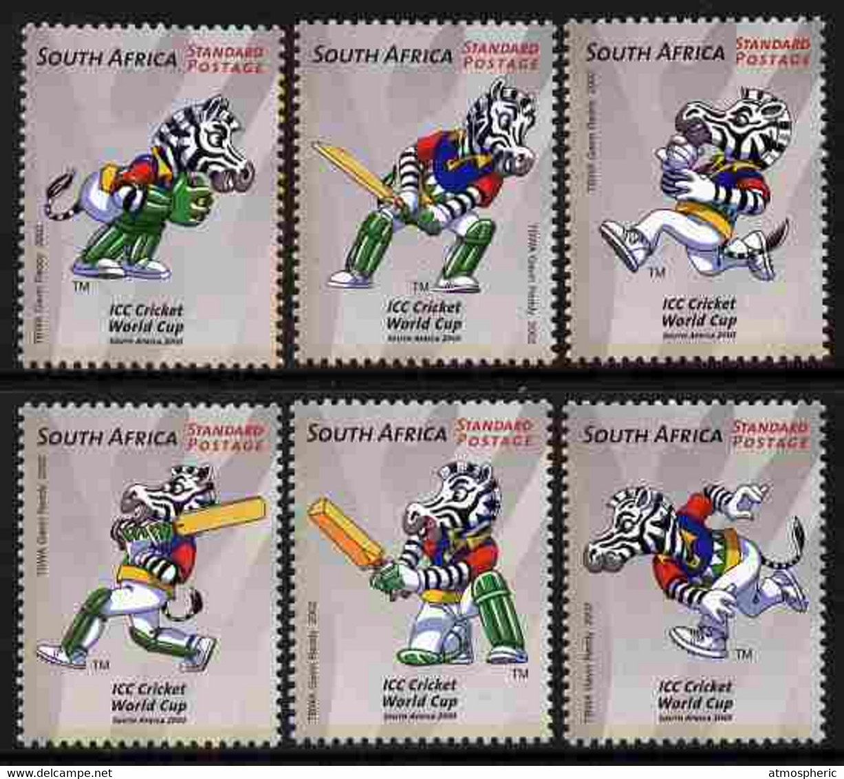 South Africa 2002 Cricket World Cup Perf Set Of 6 Unmounted Mint SG 1394-99 - Ungebraucht