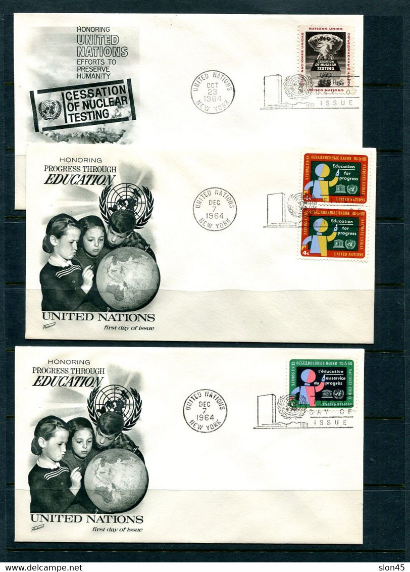 UN 1964 Accumulation 16 First Day Of Issue Covers Complete Year Used 11871 - Collections, Lots & Séries