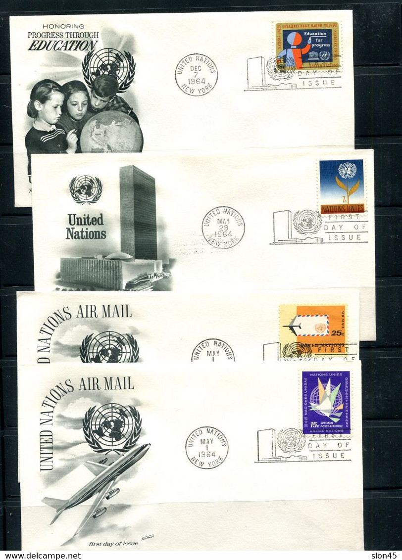 UN 1964 Accumulation 16 First Day Of Issue Covers Complete Year Used 11871 - Collections, Lots & Séries