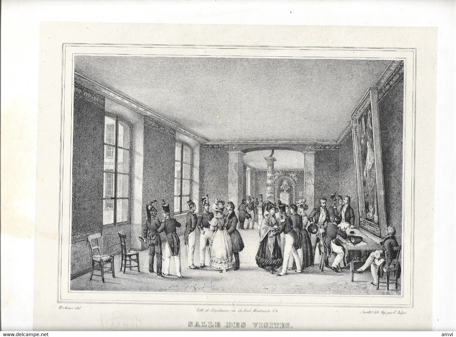 (cag001) Lithographie Salle Des Visites - Litografia