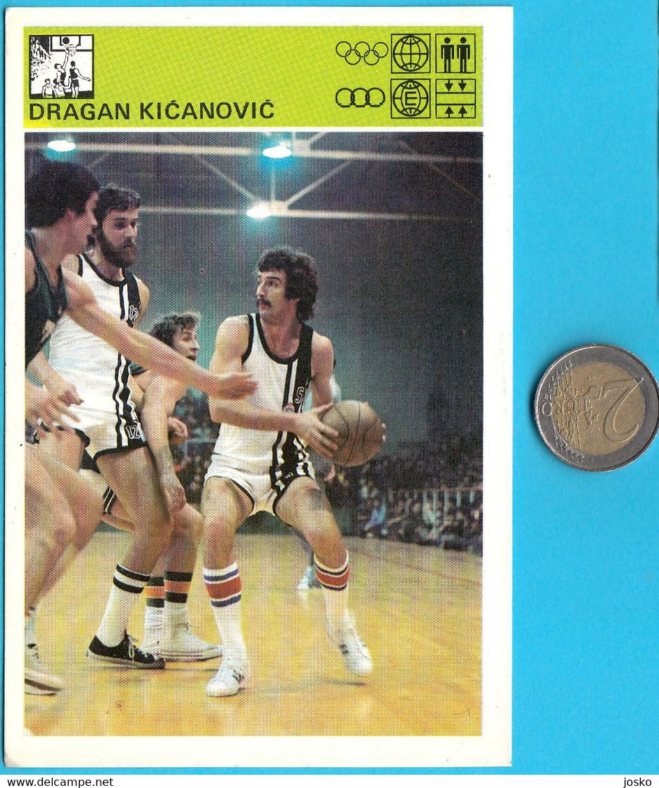 DRAGAN KICANOVIC - KK Partizan ... Yugoslavia Vintage Card Svijet Sporta LARGE SIZE Basketball Basket-ball Pallacanestro - Abbigliamento, Souvenirs & Varie