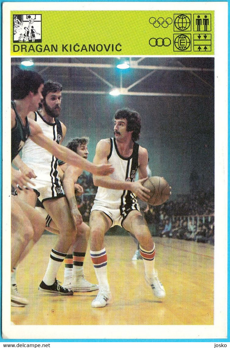 DRAGAN KICANOVIC - KK Partizan ... Yugoslavia Vintage Card Svijet Sporta LARGE SIZE Basketball Basket-ball Pallacanestro - Kleding, Souvenirs & Andere