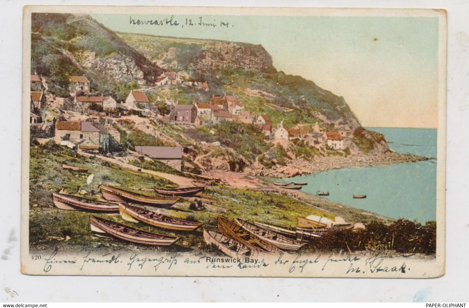 UK - ENGLAND - NORTH YORKSHIRE - WHITBY, Runswick Bay, 1904, Color - Whitby