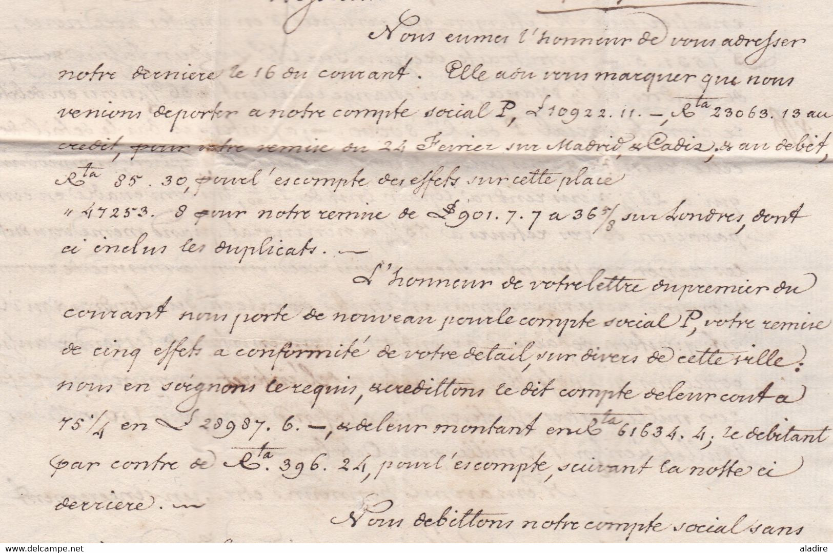 1790 - Lettre Pliée Avec Correspondance En Français De Cadiz Cadix Vers Marseille, France - Reinado De Carlos IV - ...-1850 Prephilately