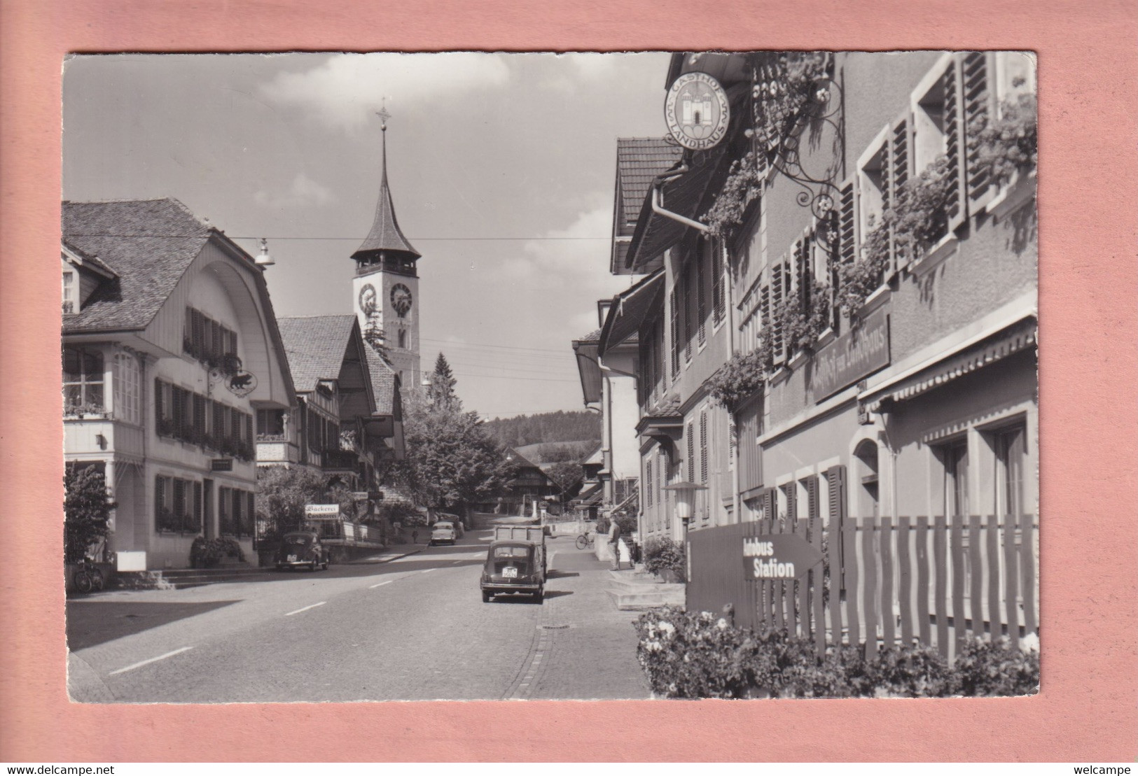 OUDE POSTKAART - ZWITSERLAND -  STEFFISBURG - GASTHOF - AUTO - Steffisburg