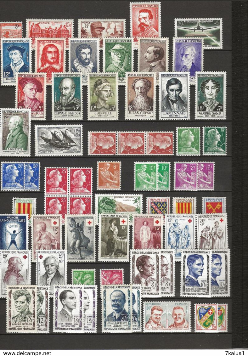 FRANCE : Lot De Timbres Neufs ** Sur 6 Pages. - Collections (with Albums)