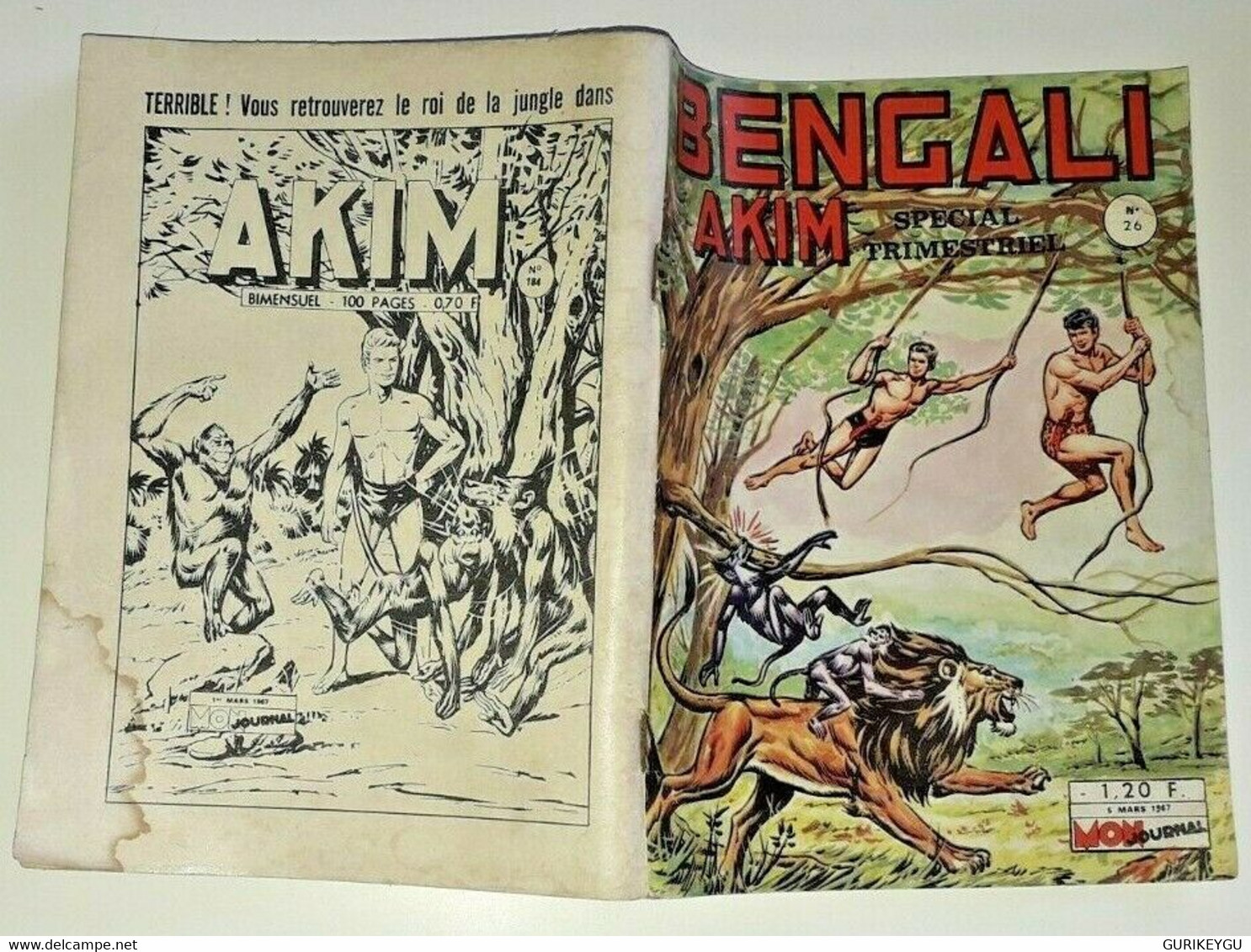 AKIM BENGALI N° 26 Mon Journal 05/03/1967 Le Justicier Masqué - Mon Journal