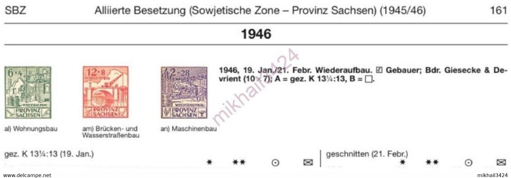 M3040.3 ✅ War WWII Locomotives Trains Bridges Railway Soviet Occupation Zone Province Of Saxony 1946 Germany 3v Set MNH - Altri & Non Classificati